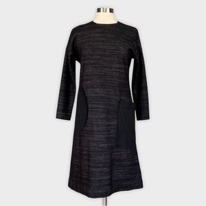 Mauve Womens Gray Sweater Dress Space Dye Marled Knit Patch Pocket size Small